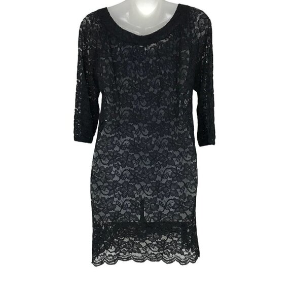 DIANE Von Furstenberg Lace Pattern Dress,  Black, Size 2 - Picture 5 of 7
